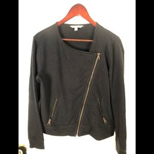 Black Moto asymmetrical zip - Banana Republic